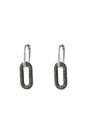 copper linked earrings with zircon stones - large  h5